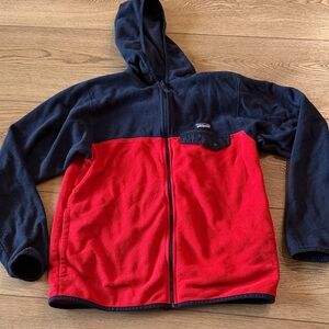 Patagonia Kids Two-Tone Fleece Jacket - Red and Navy